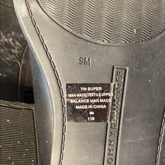 Tommy Hilfiger black calf zip up riding boots logo - Picture 9 of 9